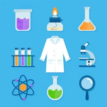 Science lab objects concept Illustrazione stock