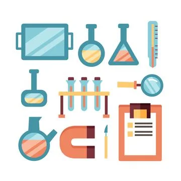 Science lab objects design Illustrazione stock