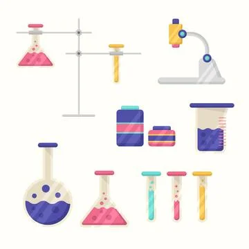 Science lab objects Stock Illustration