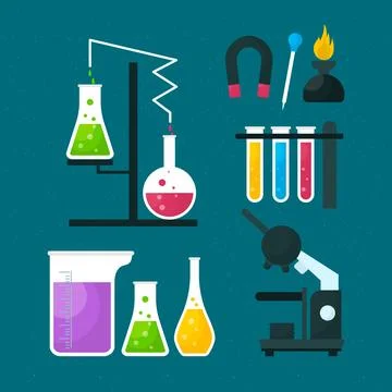 Science lab objects Illustrazione stock