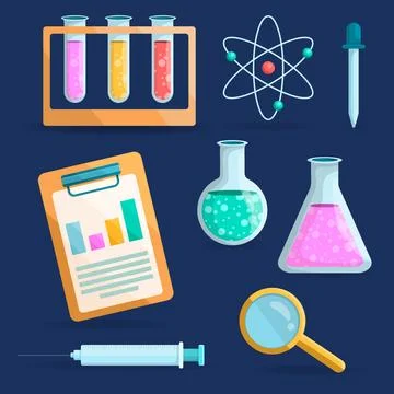 Science lab objects Illustrazione stock