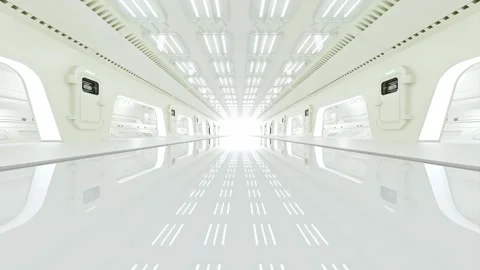 Science lab or sci-fi corridor. Science elements and innovation background. Vídeo Stock 302877709