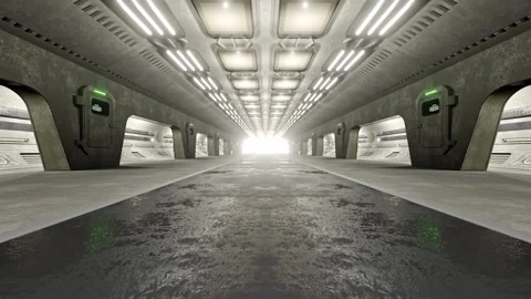 Science lab or sci-fi corridor. Science elements and innovation background. Stock Footage 302878321