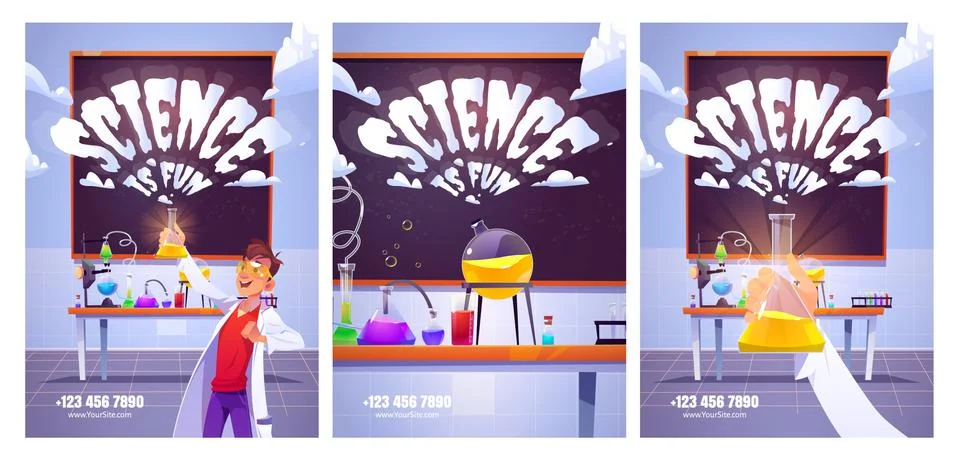 Science lab posters for study and experiments Stock Illustration