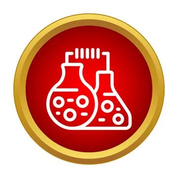 Science lab research experiment chemistry flask icon 스톡 일러스트