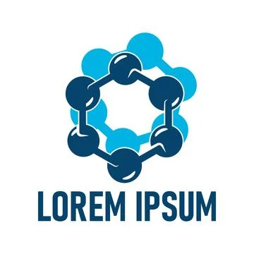 Science lab, tech company icon, sign with molecule Illustrazione stock