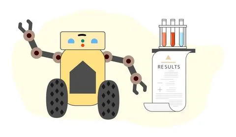 Science Lab Test Robot Medicine Automated Robotic Stock Illustration