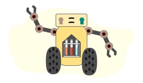Science Lab Test Robot Medicine Automated Robotic Stock Illustration