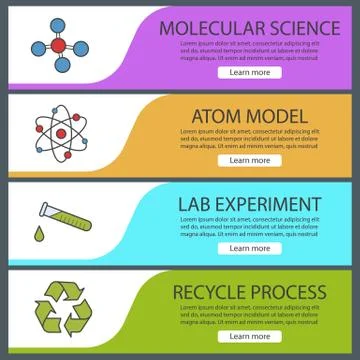 Science laboratory banner templates set Illustrazione stock