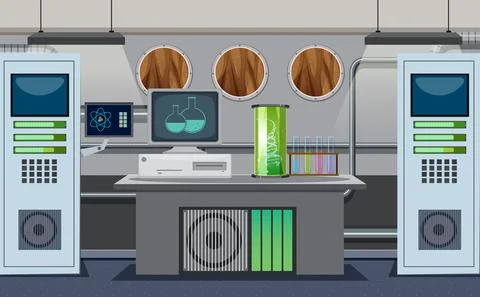 Science laboratory for chemical experiments Stock Illustration