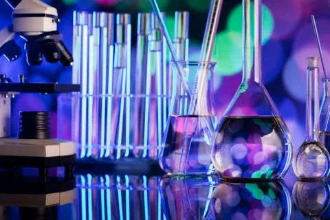 Science laboratory concept background. Stock Photos