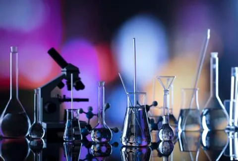 Science laboratory concept background. Stock Photos