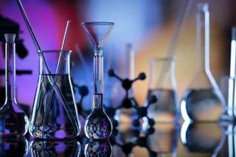 Science laboratory concept background. Stock Photos
