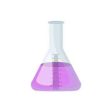 Science laboratory flask equipment with test substance. vector illustration イラスト素材