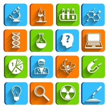 Science laboratory icons set イラスト素材