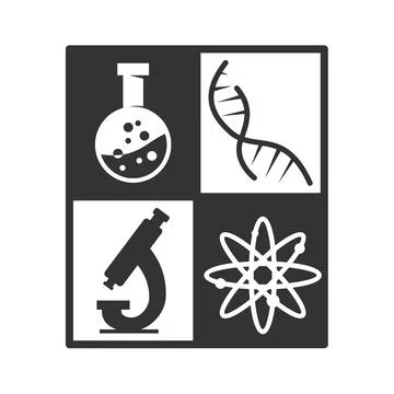 Science laboratory logo template Icon Illustration Brand Identity.Isolated .. Stock Illustration