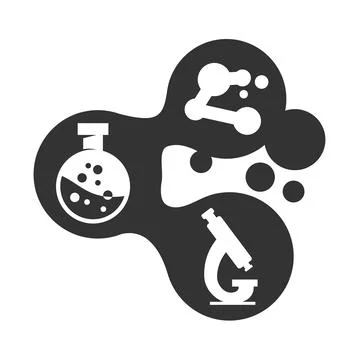 Science laboratory logo template Icon Illustration Brand Identity.Isolated .. Stock Illustration