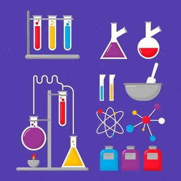Science laboratory objects Illustrazione stock