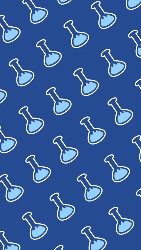 Science laboratory pattern with seamless chemistry flask line art icons Stock Footage 334804440