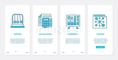 Science laboratory plan experiment, UX, UI onboarding mobile app page ...