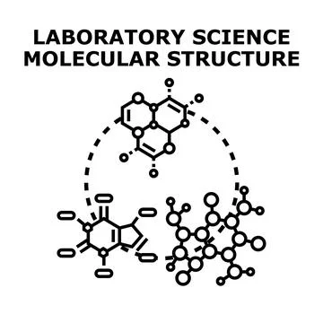 Science laboratory research studying molecular structure chemistry Stock Illustration