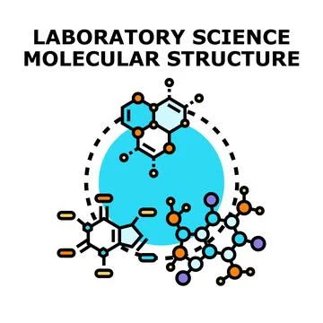 Science laboratory research studying molecular structure chemistry Stock Illustration