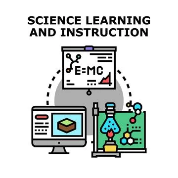 Science learning and instruction modern education concept Stock Illustration