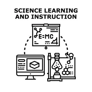 Science learning and instruction modern education concept Stock Illustration