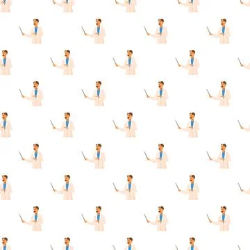 Science lecturer man pointing seamless pattern Stock Illustration