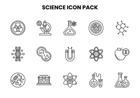 Science Line Design Icons Pack Stock Illustration
