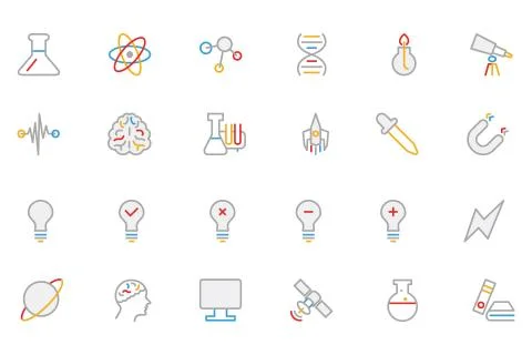 Science Line Icons Stock Illustration