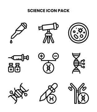 Science Line UI Icons Pack Stock Illustration