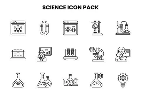 Science Line Vector Icons Pack イラスト素材