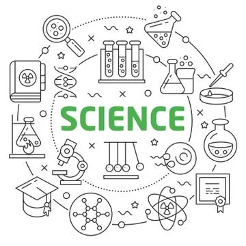 Science Linear illustration Stock Illustration