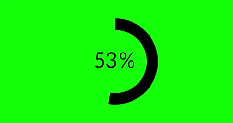 Science Loading black Circle Ring on green background. 100 in the loading ring Stock Footage 260975302