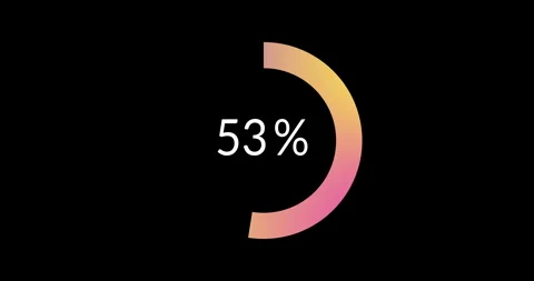Science Loading gradient Circle Ring on black background. 100 in the loading Stock Footage 247222653
