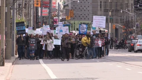 Science march and protest demonstration in Toronto Canada Stock Footage 74781307
