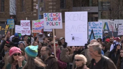 Science march in Toronto Canada Stock Footage 74782556