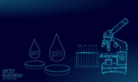 Science microscope pH cosmetics skincare. Health supplement female face anti Stock Illustration