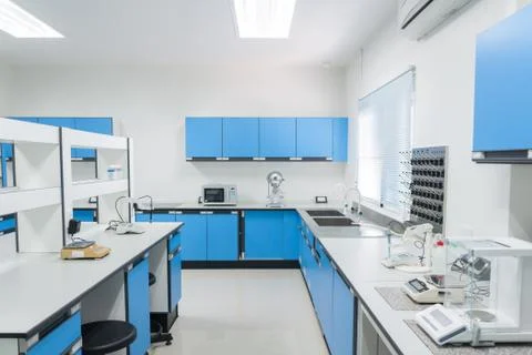 Science modern lab interior architecture. 스톡 사진