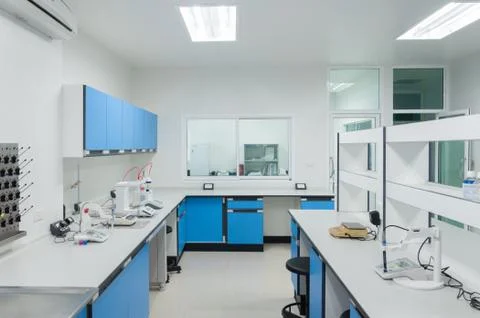 Science modern lab interior architecture. 스톡 사진