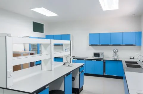 Science modern lab interior architecture. Stock Photos