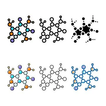 Science molecular structure minimal color icon vector Stock Illustration