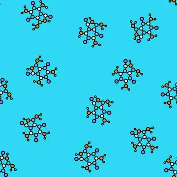 Science molecular structure vector seamless pattern Stock Illustration