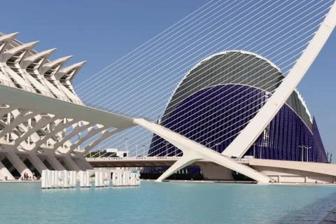 Science museum in Valencia in the architectural complex of City of Arts and Stock Photos