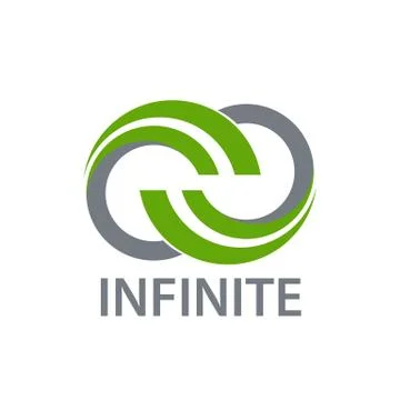 Science nature green infinity logo concept design template Stock Illustration
