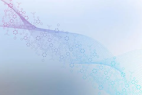 Science network pattern, connecting lines and dots. Technology hexagons str.. Stock Illustration