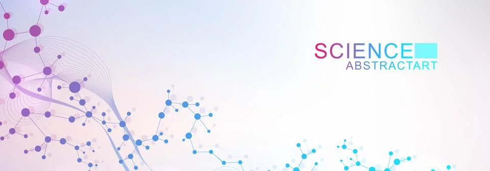 Science network pattern, connecting lines and dots. Technology hexagons Stock Illustration