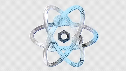 Science nuclear Atom animation - Isolated Paper-cut Element Stock Footage 306127089