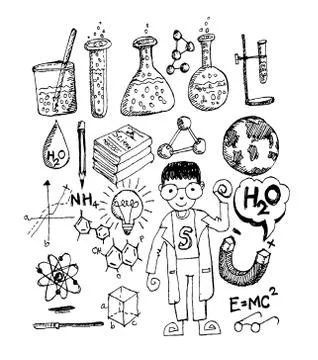 Science object in doodle style design Stock Illustration